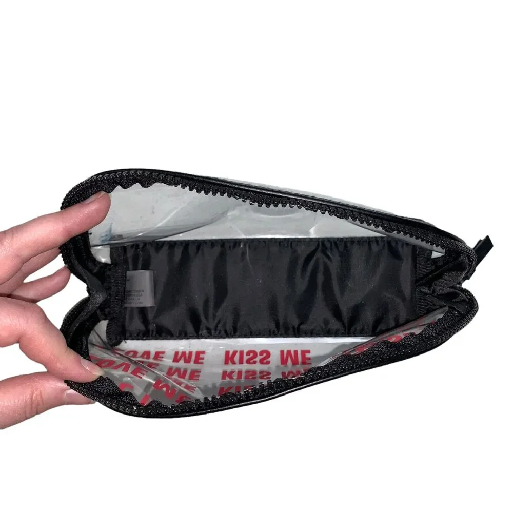 Victorias Secret Love Me Kiss Me Tease Me Clear Cosmetic Makeup Pouch Bag
